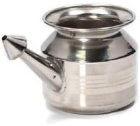 BishtHub Olla Neti Pot de acero inoxidable para beber tradicional Pooja, artículo - 350 ml