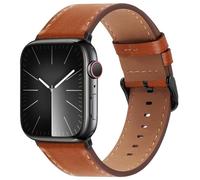Bisikor Compatible con Correa Apple Watch 49mm 45mm 44mm 42mm 41mm 40mm 38mm, Correas de Repuesto de Cuero Genuino para iWatch Ultra SE2 SE Series 9 8 7 6 5 4 3 2 1 (38/40/41, Clásico Marrón)