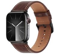 Bisikor Compatible con Correa Apple Watch 49mm 45mm 44mm 42mm 41mm 40mm 38mm, Correas de Repuesto de Cuero Genuino para iWatch Ultra SE2 SE Series 9 8 7 6 5 4 3 2 1 (42/44/45/49, Retro Marrón)