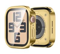 Bisiokr Fundas Compatible con Apple Watch Series 6/5/4/SE 44mm Funda, Protector de Pantalla Integrado, Carcasa Protectora de PC Metal con Tapa Trasera para iWatch 44mm, Oro