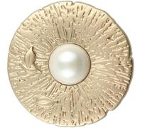 BISISO 10 Uds. Botones de Perlas Redondos Dorados Grandes para Coser Botones de Perlas para cárdigans botón de vástago de Perla blanco-30mm