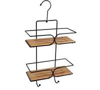 BISK Umbra estante de baño 25 cm negro-madera 08166