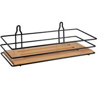 BISK Umbra estante de baño 25 cm negro-madera 08167