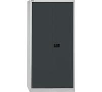 Bisley Armario Universal con Puerta, 4 estantes, 5 Oh, Acero, 525 Cuerpo Luz Gris, Frente, Antracita, Gris, 40 x 91.4 x 195 cm