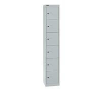 Bisley Armario taquillero (Office, 1 Columna, 6 Compartimentos, T 305 mm, Metal, 645 Luz Gris, 30.5 x 30.5 x 180.2 cm
