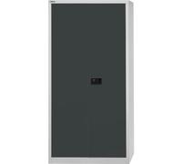 Bisley Armario Universal con Puerta, 4 estantes galvanizadas, 5 Oh, Metal, 525 Cuerpo Luz Gris, Frente, Antracita, Gris, 40 x 91.4 x 195 cm