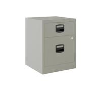 Bisley - BISLEY ARCHIVADOR METALICO 1 CAJÓN PERSONAL + 1 CAJÓN ARCHIVO A4 MÓVIL FONDO 40CM GRIS