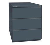 BISLEY Contenedor con Ruedas OBA, con Tapa de 25 mm, 3 cajones universales, Metal, 634 Gris Antracita, 56.5 x 42 x 51.9 cm