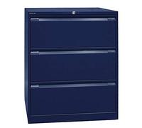 Bisley H61101 - Armario, doppelbahnig, DIN A4, 3 cajones, HR de Metal, 639 Oxford Azul, 62.2 X 80 X 101.6 cm