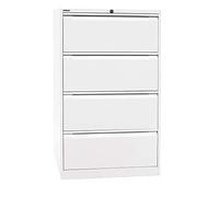 Bisley H61101 - Armario, doppelbahnig, DIN A4, 4 cajones, HR de Metal, 696 Tráfico Color Blanco, 62.2 X 80 X 132.1 cm