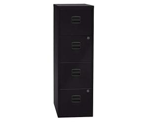 Bisley Home H61101 - Armario PFA, 4 cajones, HR de Metal, 633 Negro, 40 x 41.3 x 132.1 cm