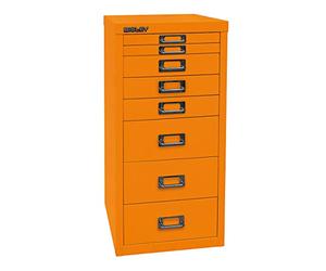 Bisley multid rawer, 29er Serie, DIN A4, 8 cajones, Metal, 603 Naranja, 38 x 27.9 x 59 cm