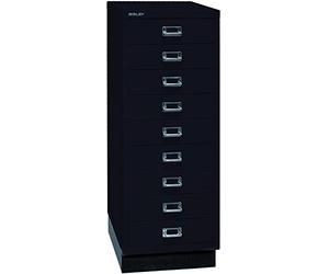 Bisley multid rawer, 39er Serie con Socket, DIN A3, 9 cajones, Metal, 633 Negro, 43.2 x 34,9 x 94 cm
