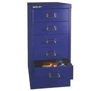 BISLEY MultiDrawer Serie 29, DIN A4, 6 cajones, Metal, Plata 355, 38 x 27,9 x 59 cm