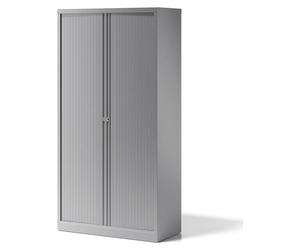 BISLEY | Rollladenschrank Essentials | HxBxT 1970 x 1000 x 470 mm | 4 Fachböden | Silber.