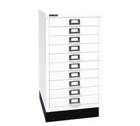 BISLEY | Serie 29 MultiDrawer™ | Con zócalo, DIN A3, 10 cajones, blanco tráfico