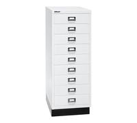 Bisley multid rawer, 39er Serie con Socket, DIN A3, 9 cajones, Metal, 696 Tráfico Color Blanco, 43.2 x 34,9 x 94 cm