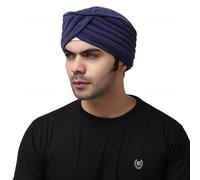 BISMAADH Sikh Tradition - Turbante Listo para Usar, Dastar, Pagri, Gorro para Hombre, Azul Marino, Talla única