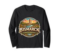 Bismark, Dakota del Norte, Souvenir City State Capital, Vintage Manga Larga