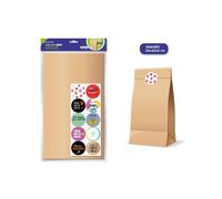 Bismark pack de 10 sobres papel kraft 50grs con 10 pegatinas para cier
