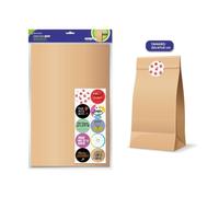 Bismark pack de 10 sobres papel kraft 50grs con 10 pegatinas para cier