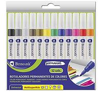 Bismark Rotuladores Permanentes Multisuperficie Pack 12 Colores