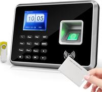 Bisofice A2 Máquina Fichar Empleados, Máquina Fichar de Asistencia Biométrica de Huella Dactilar con Sistema Española, Máquina Fichar Control Horario con Huella Dactilar, RFID y Pin, Plata