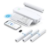 Bisofice Impresora Térmica Portátil A4, Bluetooth Impresora Termica A4, con 3 Rollos de Papel térmico, Compatible con Android/iOS/Wins/Mac, para Escuelas, Hogares y Oficinas
