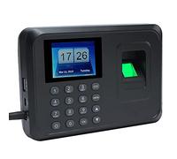 Bisofice Máquina Fichar de Asistencia Biométrica de Huella Dactila/Contraseña, Reloj Fichar Empleados, Control Horario Empleados, LCD Pantalla,1000 Huellas, No se Requiere Internet