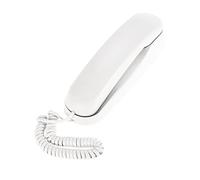 Bisofice Mini teléfono fijo con cable de escritorio soporta funciones mute/pausa/recordatorio para el centro de llamadas de oficina en casa, blanco