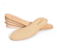 Bison Altura Aumento Plantilla 1 par - Plantilla de Aumento Altura Almohadillas - Alzador de Zapatos de Cuero Natural - Talla 37/38 - Alto 5 mm