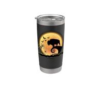 Bison Animal And Moon Funny Scary Halloween Costume Vaso térmico de acero inoxidable de doble pared