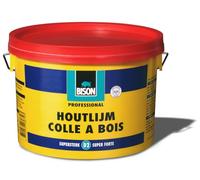 Bison Cubo de pegamento para madera de 3 kg, adhesivo de madera blanca resistente a la humedad, se seca transparente, sin disolventes, se puede pintar, D2, más resistente que la madera