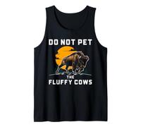Bison Do Not Pet Fluffy Cows Buffalo Humor Cita de Vida Silvestre Camiseta sin Mangas