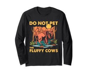 Bison Do Not Pet Fluffy Cows Buffalo Humor Cita de Vida Silvestre Manga Larga