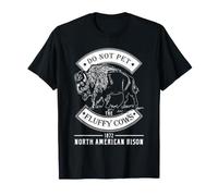 Bison Fluffy Cow Humor North American Buffalo Advertencia Cita Camiseta