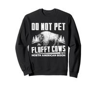 Bison Fluffy Cow Humor North American Buffalo Advertencia Cita Sudadera