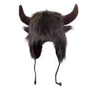 Bison Hat Elegant, Warm Buffalo Wear, oído Headwear, Black/Coffee Winter Hats for Men and Women, Furry Animal Cosplay Hat for Outdoor This Elegant Head Wearing 26,38 pulgadas