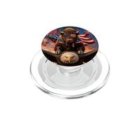 Bison on Bald Eagle - Gafas con Bandera Americana PopSockets PopGrip para MagSafe