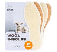 BISON Plantillas de invierno 2 pares - Plantillas calentadas para zapatos - Plantillas de piel de cordero prensada con corcho - Plantillas cálidas para zapatos de hombre y mujer - Talla 40