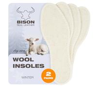 BISON Plantillas de invierno 2 pares - Plantillas cálidas para zapatos - Plantillas de lana de oveja con costuras - Suelas cálidas para zapatos de hombre y mujer - Talla 42
