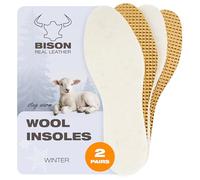 BISON Plantillas de invierno 2 pares - Plantillas cálidas para zapatos - Plantillas de piel de cordero con parte inferior de aluminio - Suelas cálidas para zapatos de hombre y mujer - Talla 39
