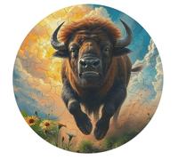 Bison Puzzle 68 Piezas con Tapete Portátil Animales Formas Únicas Wildlife Puzzle Niños para Aliviar El Estrés Antiestrés Portátil Educativo Interacción 68 PCS