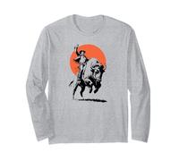 Bison Rider Cowboy Dude on an American Buffalo Manga Larga