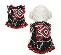 Bison Totem Art L - Ropa para mascotas para perros pequeños, bonito traje de verano para cachorros, ropa suave y transpirable para mascotas para gatos