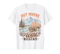 Bison Wilderness Outdoor Adventure Nature Lover Mountains Camiseta