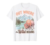 Bison Wilderness Outdoor Adventure Nature Lover Mountains Camiseta