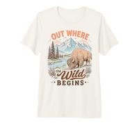 Bison Wilderness Outdoor Adventure Nature Lover Mountains Camiseta Premium