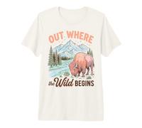 Bison Wilderness Outdoor Adventure Nature Lover Mountains Camiseta Premium