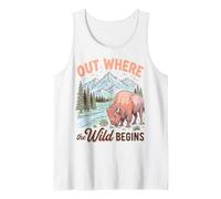 Bison Wilderness Outdoor Adventure Nature Lover Mountains Camiseta sin Mangas